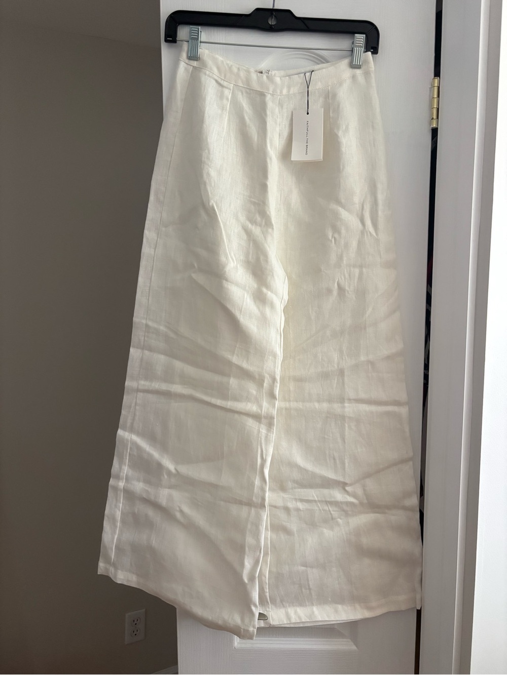 Faithfull the Brand white Linen Hight waist pant